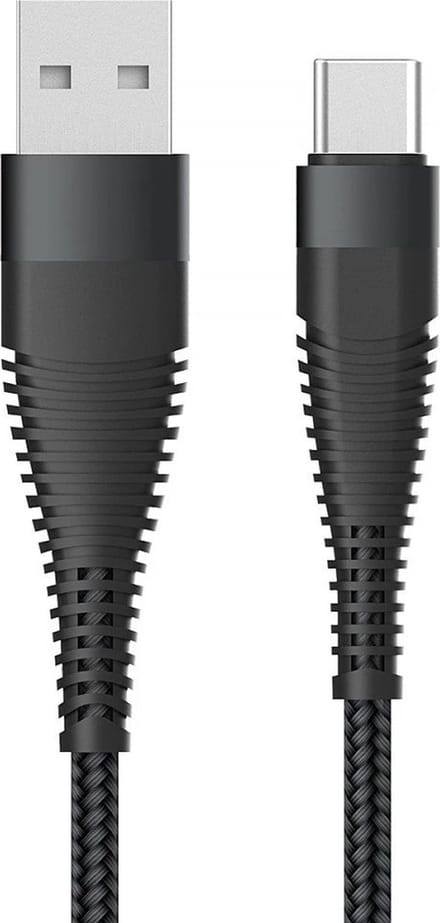 Fontastic 260834 Kabel USB-A 2.0 Male naar USB Type-C Male - 2.5 meter - Zwart