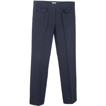 Miu Miu cropped broek in marineblauwe wol