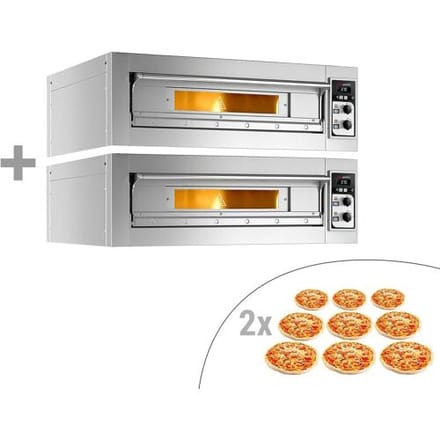 GGM Gastro (2 Stück) Elektro Pizzaofen - 9+9x 33cm - Manuell Zilver
