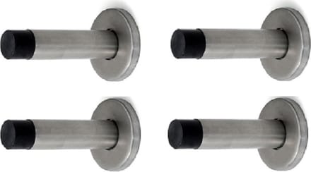 Dulimex Deurstopper/deurbuffer - 4x - 50 x 86mm - inclusief schroeven - RVS - wandmodel