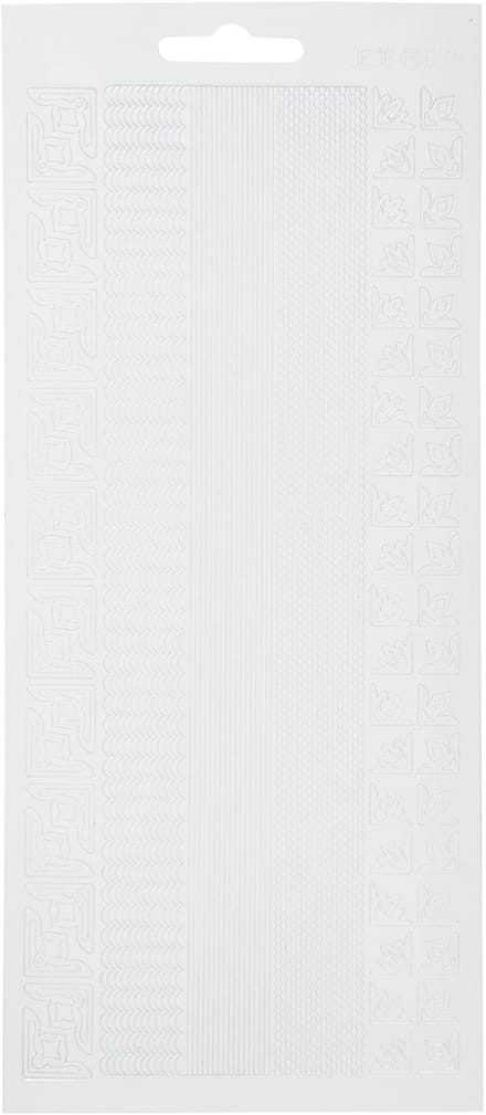 Stickers, randen, vel 10x23 cm, wit, 1 vel