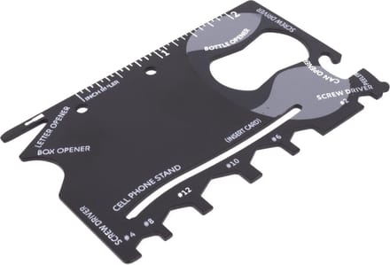 Multitool Survival Kaart - Kamperen - Hiking - 17 opties