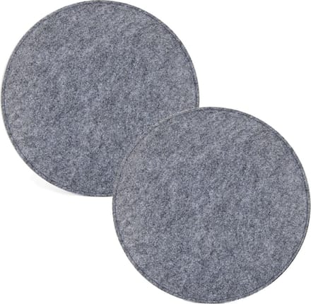 HOOMstyle Stoelkussen - Zitkussen - Vilt - Ø35cm - Licht Grijs - Set van 2 stuks