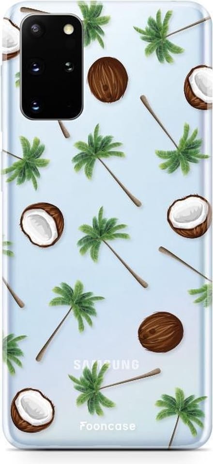 Fooncase Hoesje Geschikt voor Samsung Galaxy S20 Plus - Shockproof Case - Back Cover / Soft Case - Coco Paradise / Kokosnoot / Palmboom