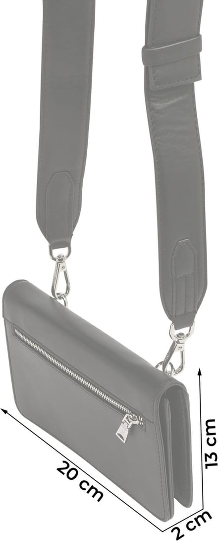 s.Oliver Leren Schoudertas Wallet Bag Grey / Black Zwart