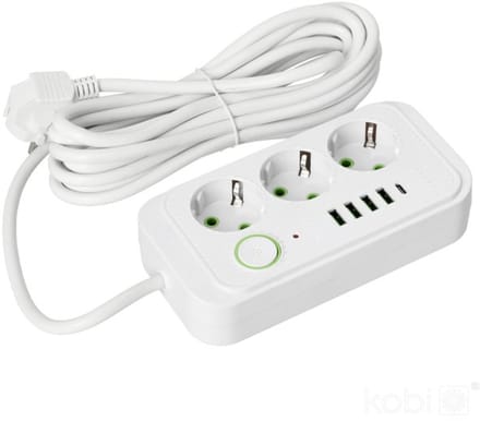 Laitica Kobi Linea Pro - Verlengsnoer - 3 Gaten - 4xUSB - USB-C