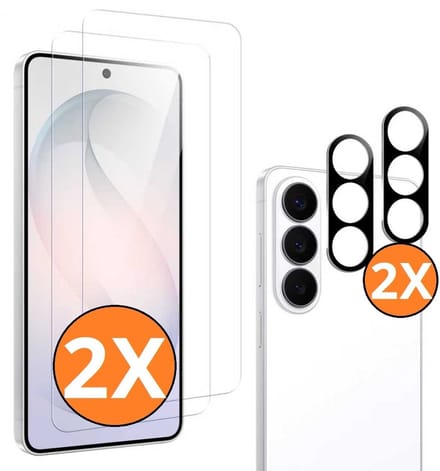 Screenprotector geschikt voor Samsung S26 ScreenProtector en Camera lens protector/ Tempered glass - Beschermglas - Glasplaatje - 2+2 stuks