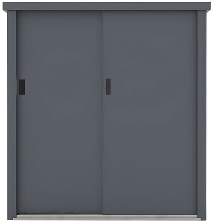 Vente-unique Tuinkast van gegalvaniseerd staal REIVAX - Grijs - 1,31 m3 - L125 x B80 x H131 cm L 125 cm x H 131 cm x D 80 cm