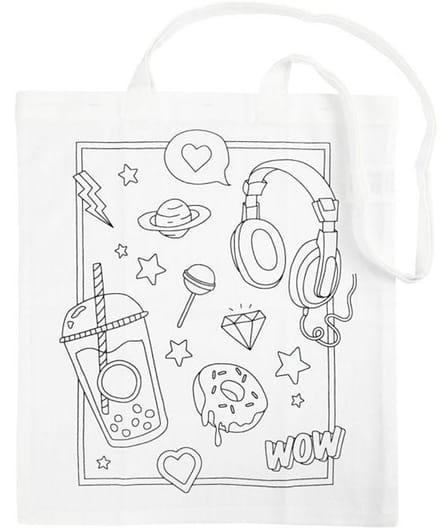CC Katoenen Boodschappentas Wow 38x42 cm Wit