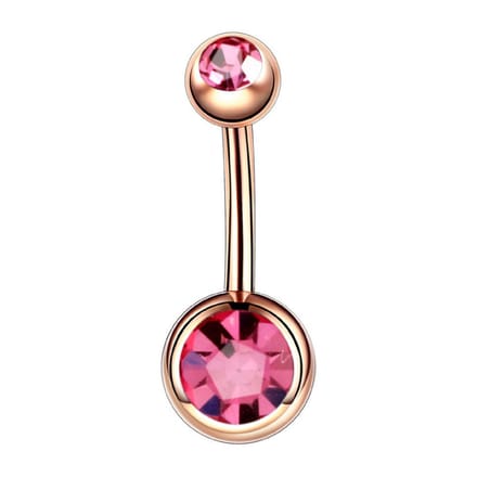 Navel Piercing - Rose Goud Met Steentjes