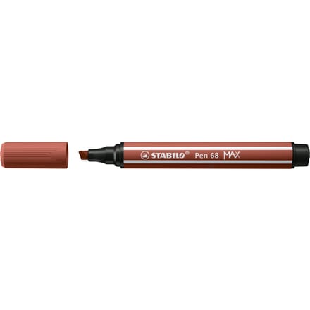 STABILO Pen 68 MAX - Fibre-tip Pen with Thick Chisel Tip - Sienna
