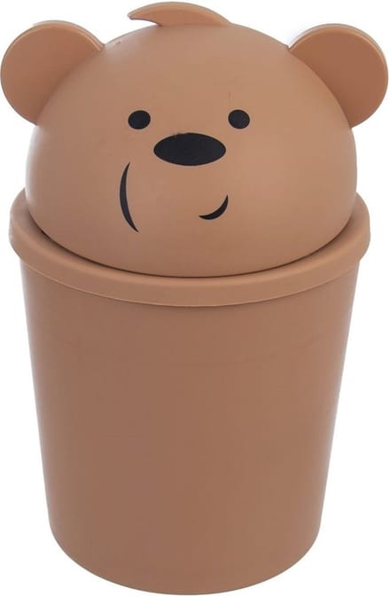 Prullenbak Teddybeer Bruin 1,5 l - Afvalmand - Afvalemmer
