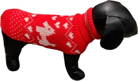 Hondentrui Yuki rood/wit 30cm
