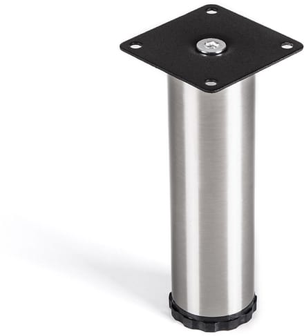 SOTECH meubelpoot Lukas, RVS geborsteld, rond, diameter: 42 mm, hoogte: 150 mm, verstelbaar