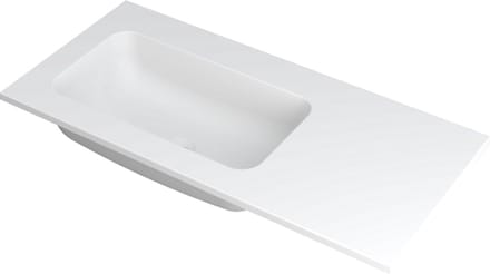 INK Faktor wastafel polystone links zonder kraangat 100x45x1,5cm, mat wit