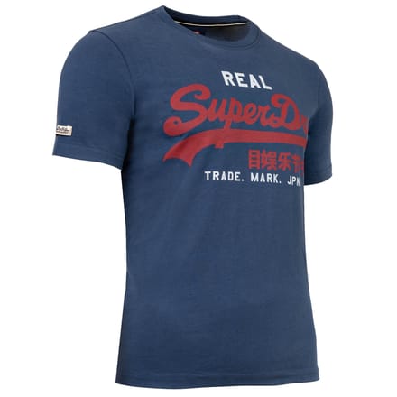 Superdry T-shirt Vl Classic Tee M1012451a Hampton Blue Mannen Maat - XXL