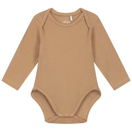 Prénatal romper rib Dark Sand Brown 50/56 unisex