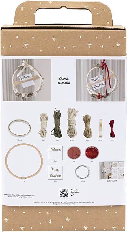 Creativ Company Hobbyset Macramé - Handwerkpakket - Kerstkrans