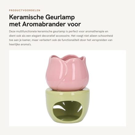 Dailygoods- Geurlamp Multifunctioneel - Aromabrander - Kaarsenhouder - Keramiek - Antislip - Compact en Draagbaar