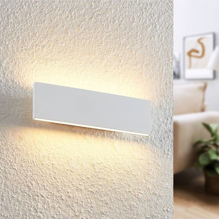 Lindby Ignazia LED wandlamp, 28 cm, wit, metaal, omhoog/omlaag