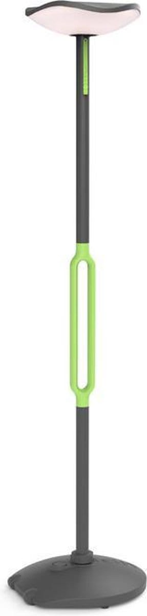LUTEC Poppy - Draagbare LED Solarlamp met Bluetooth Speaker - Donkergrijs met Groen Accent