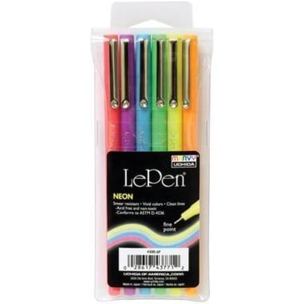 Marvy Uchida Le Pen Fineliner Set Neon 0,3mm 6 stuks