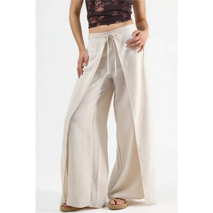 Trekkoord Taille Crepe Broek met Strikdetail