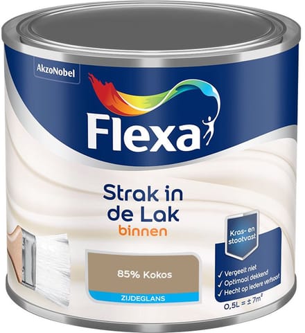 Flexa - Strak In De Lak Binnenlak Zijdeglans - 85% Kokos - Mengverf - 500 Ml