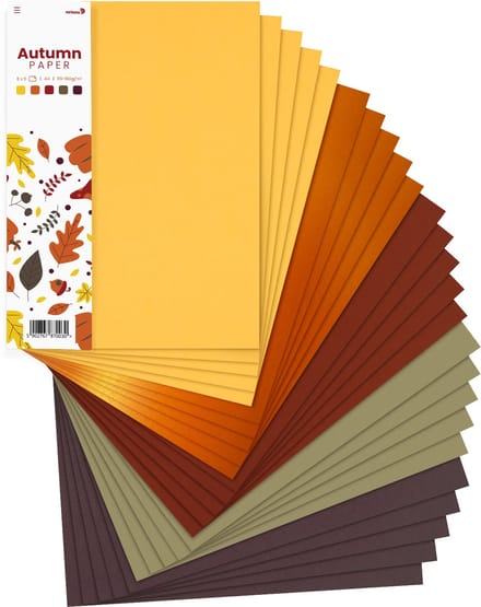 Netuno - set decoratief papier in herfstkleuren - 5x5 - A4 - 21 x 29,7 cm - 25 vellen