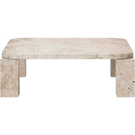New Works Atlas Coffee Table - Unfilled Travertine - 82 x 82 cm