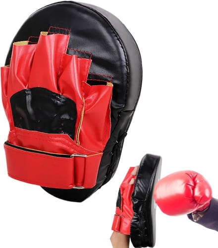 Bokshandschoenen Trainingspads - Kickboks Schild - Effectieve Training - Schokabsorberende Vulling - 25x17x8 cm - Zwart