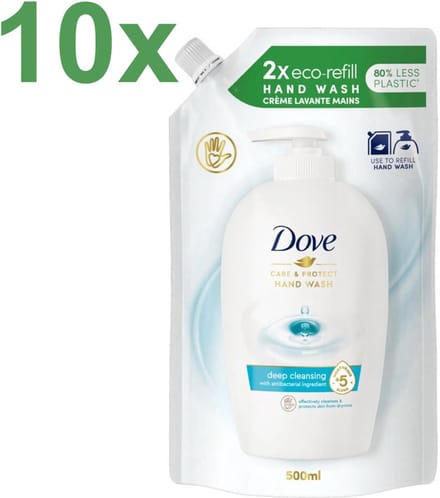 Dove Handzeep Navulling Deep Cleansing - 10 x 500 ml - Voordeelverpakking