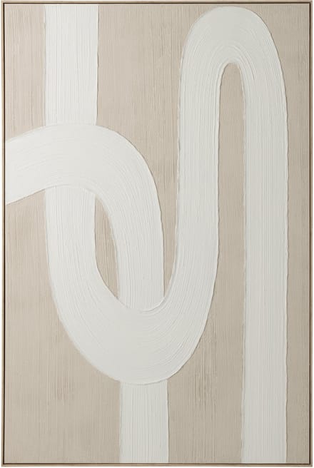 J-Line schilderij Lijnen - hout - dennenhout wit/lichtbeige