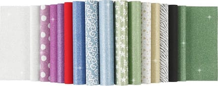 Glitterpapier blok, A4, vel 210x297 mm, 150 gr, 30 vel/ 1 stuk