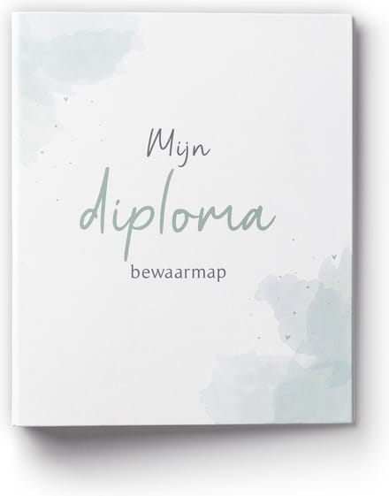 Fyllbooks - Mijn Diploma Bewaarmap - Diplomamap - Rapportmap - Basisschool - A4 Formaat - Watercolour Groen