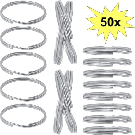 Fako Bijoux - Sleutelring - 25mm - Sleutelringen - Staal - Basic - Zilver - 50 Stuks