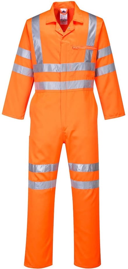 Portwest Hi-Vis Poly Katoenen Service Overall RT42 - Oranje Lang - M