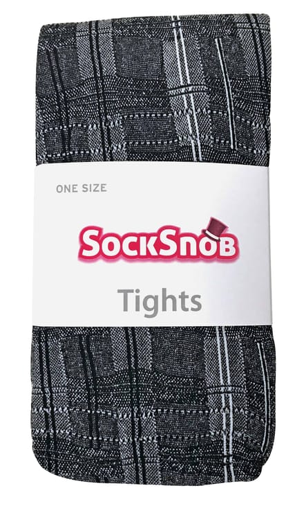 Sock Snob Dames80 denier ondoorzichtig patroon panty's - Skye Zwart / wit