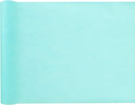 Feest tafelkleed met tafelloper op rol - wit/azuurblauw - 10 meter