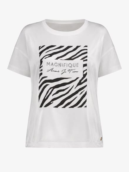 Van Verla - Magnifique Tshirt - Dames - Korte mouw - Ronde hals - wit / zebra - Maat S