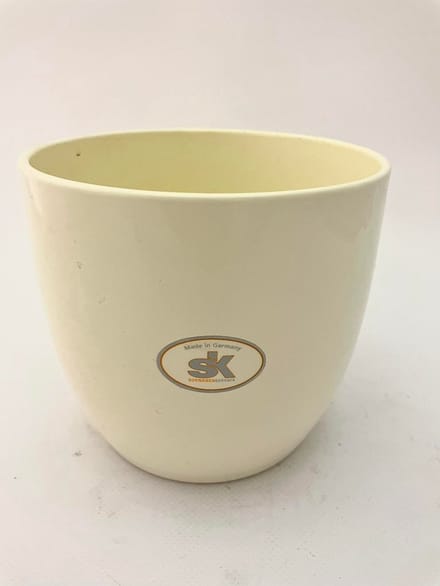 Bloempot Venetia crème glanzend 14cm