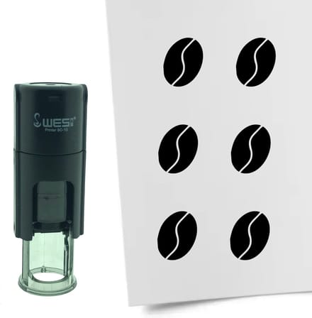 CombiCraft Stempel Koffieboon 10mm rond - zwarte inkt