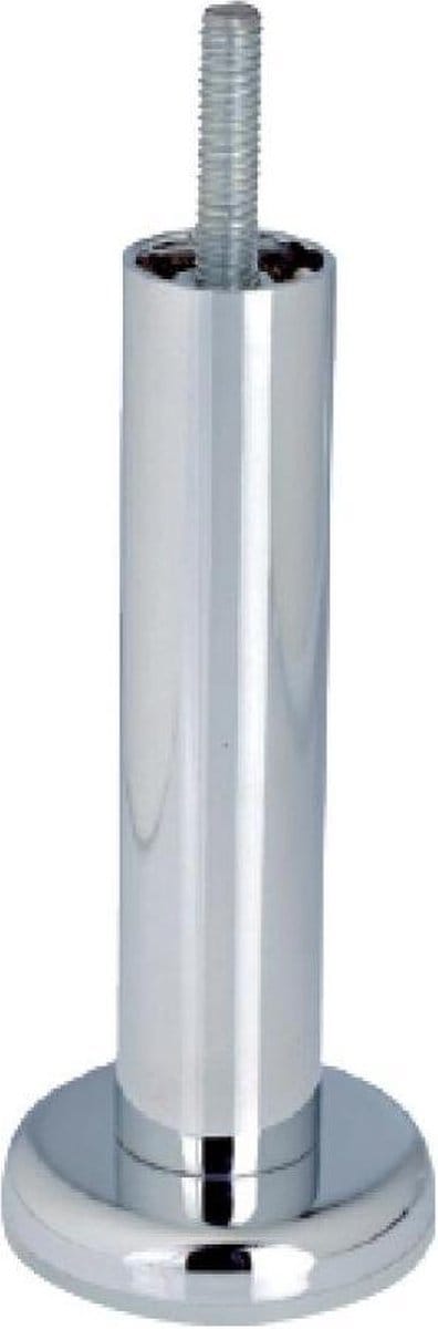 FLE - Stalen meubelpoot chroom rond ø 2,5 cm en hoogte 10 cm (M8)