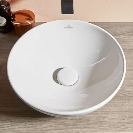 Villeroy & Boch Loop&Friends - Opzetwastafel, diameter 42 cm, zonder overloop, alpine wit 4A460101
