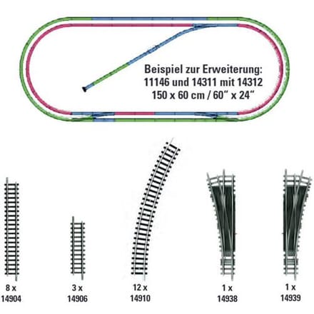 N Minitrix rails 14312 Uitbreidingsset 1 set(s)