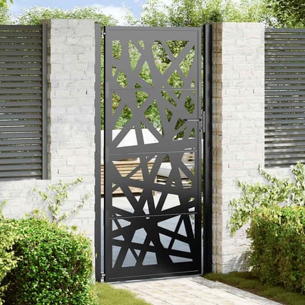 vidaXL - Poort - met - lichtontwerp - 100x200 - cm - staal - zwart