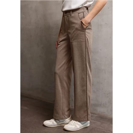 Gemêleerde broek met rechte leg