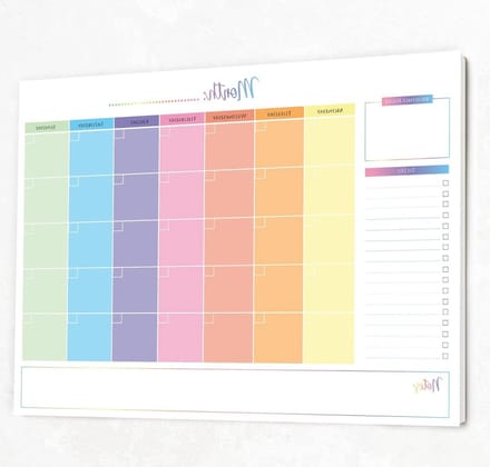 Maandelijkse Kalender - Wandkalender Planner - Tijd Management - Ongedateerde Pagina's - A3 - Roze