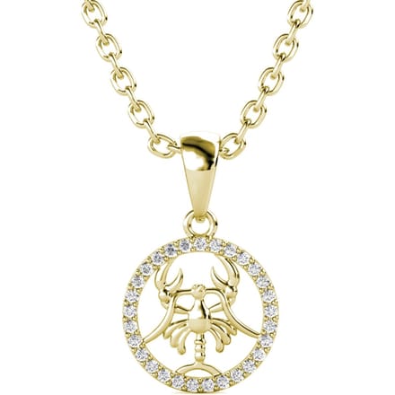 Kreeft Zodiac Hangers - Goud en Kristal