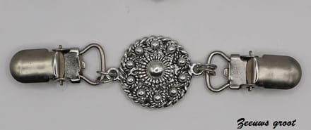 Frutsels by Es - vestsluiting-vestklem-vestclip- Zeeuwse knop- groot- zilverkleurig